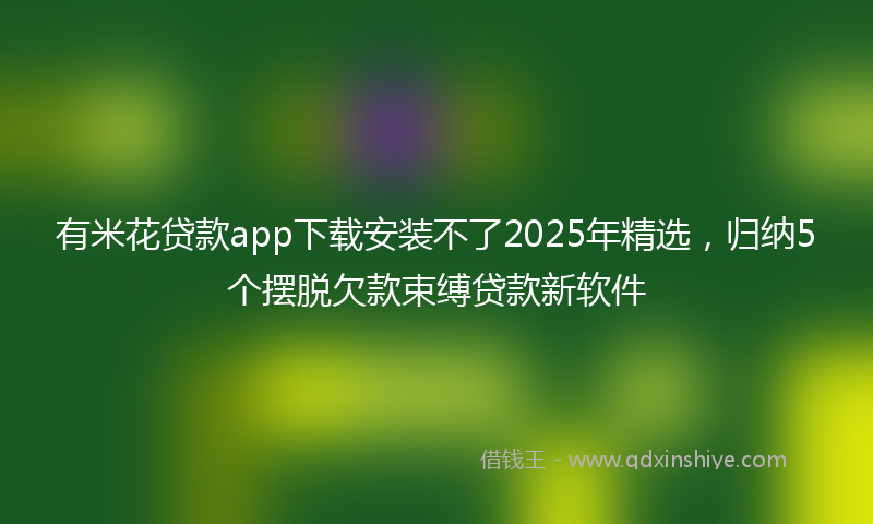 有米花贷款app下载安装不了2025年精选，归纳5个摆脱欠款束缚贷款新软件