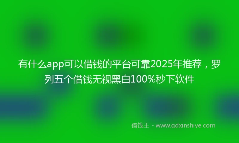 有什么app可以借钱的平台可靠2025年推荐，罗列五个借钱无视黑白100%秒下软件