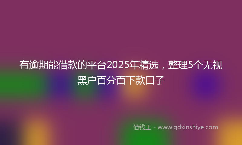 有逾期能借款的平台2025年精选，整理5个无视黑户百分百下款口子