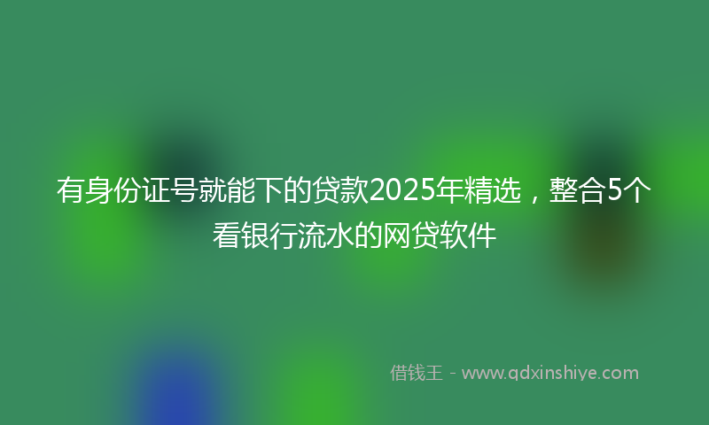 有身份证号就能下的贷款2025年精选，整合5个看银行流水的网贷软件