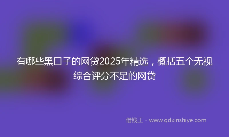 有哪些黑口子的网贷2025年精选，概括五个无视综合评分不足的网贷
