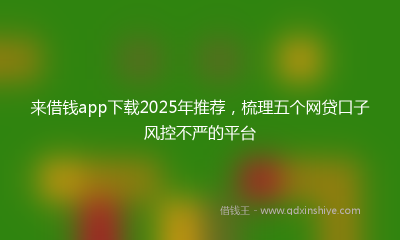 来借钱app下载2025年推荐，梳理五个网贷口子风控不严的平台