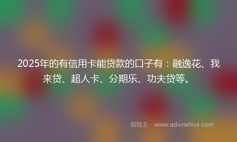 2025年的有信用卡能贷款的口子有：融逸花、我来贷、超人卡、分期乐、功夫贷等。