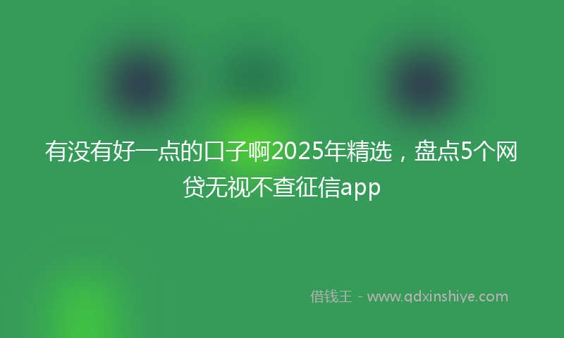 有没有好一点的口子啊2025年精选，盘点5个网贷无视不查征信app