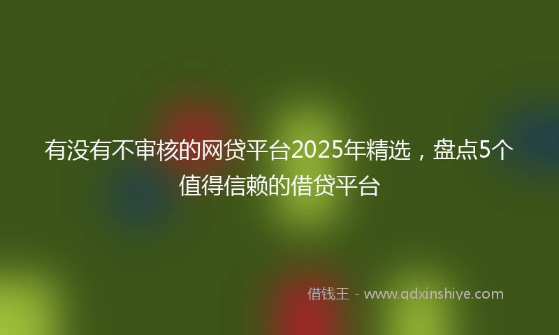 有没有不审核的网贷平台2025年精选，盘点5个值得信赖的借贷平台