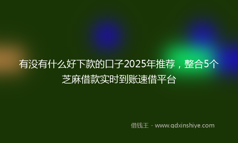 有没有什么好下款的口子2025年推荐，整合5个芝麻借款实时到账速借平台