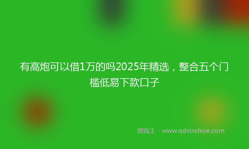 有高炮可以借1万的吗2025年精选，整合五个门槛低易下款口子