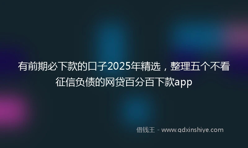 有前期必下款的口子2025年精选，整理五个不看征信负债的网贷百分百下款app