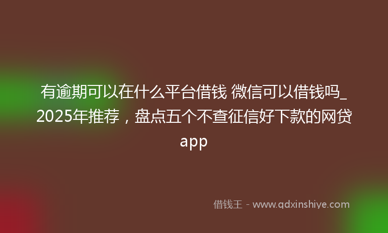 有逾期可以在什么平台借钱 微信可以借钱吗_2025年推荐，盘点五个不查征信好下款的网贷app