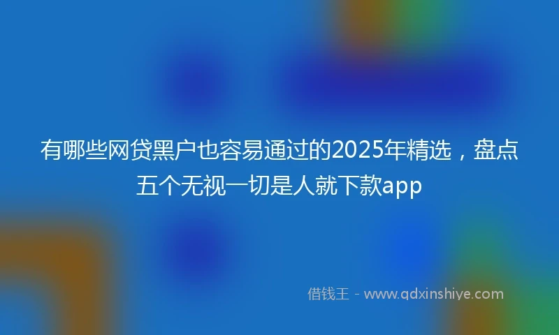 有哪些网贷黑户也容易通过的2025年精选，盘点五个无视一切是人就下款app
