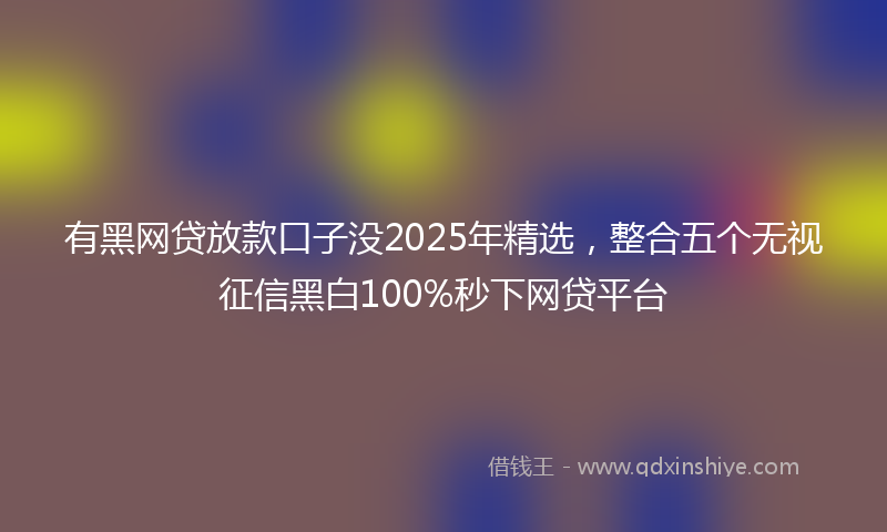 有黑网贷放款口子没2025年精选，整合五个无视征信黑白100%秒下网贷平台
