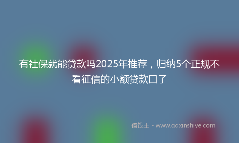 有社保就能贷款吗2025年推荐，归纳5个正规不看征信的小额贷款口子