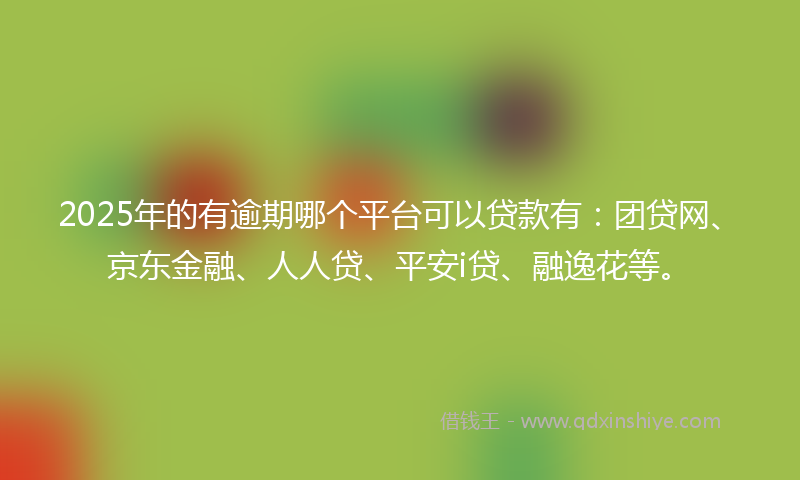 2025年的有逾期哪个平台可以贷款有：团贷网、京东金融、人人贷、平安i贷、融逸花等。