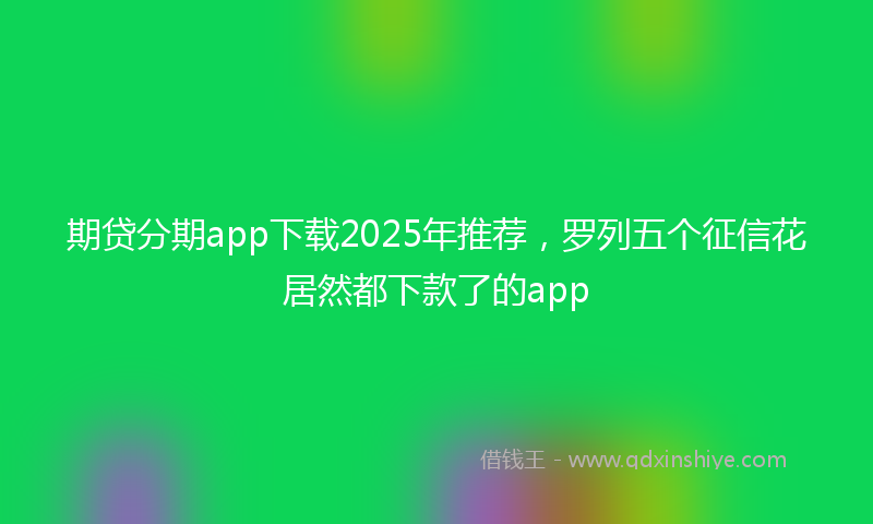 期贷分期app下载2025年推荐，罗列五个征信花居然都下款了的app