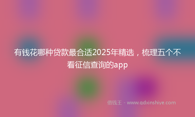 有钱花哪种贷款最合适2025年精选，梳理五个不看征信查询的app