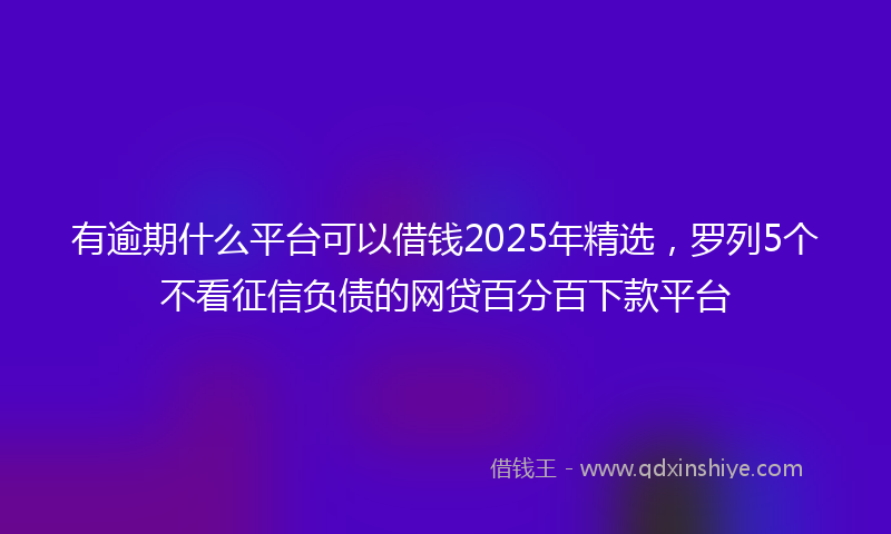 有逾期什么平台可以借钱2025年精选，罗列5个不看征信负债的网贷百分百下款平台