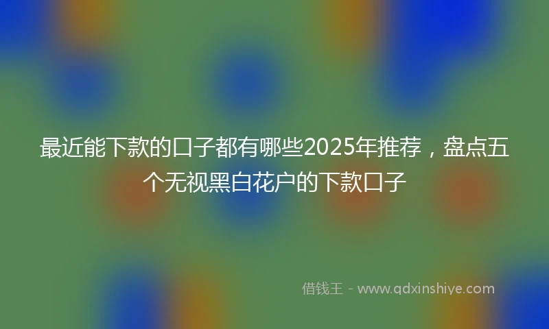 最近能下款的口子都有哪些2025年推荐，盘点五个无视黑白花户的下款口子