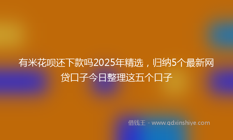 有米花呗还下款吗2025年精选，归纳5个最新网贷口子今日整理这五个口子