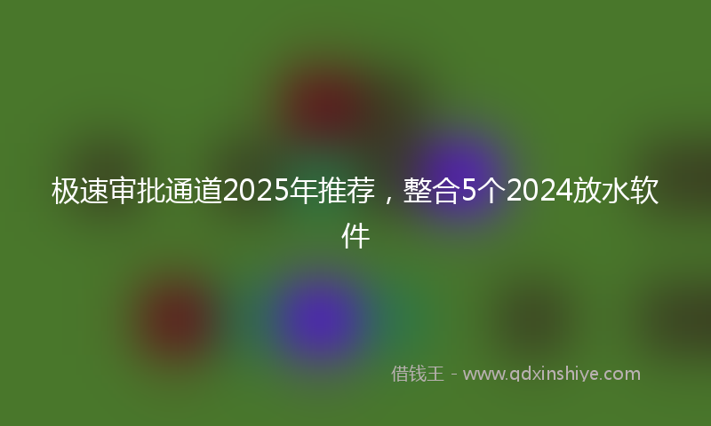 极速审批通道2025年推荐，整合5个2024放水软件