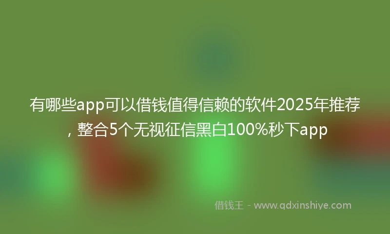 有哪些app可以借钱值得信赖的软件2025年推荐，整合5个无视征信黑白100%秒下app