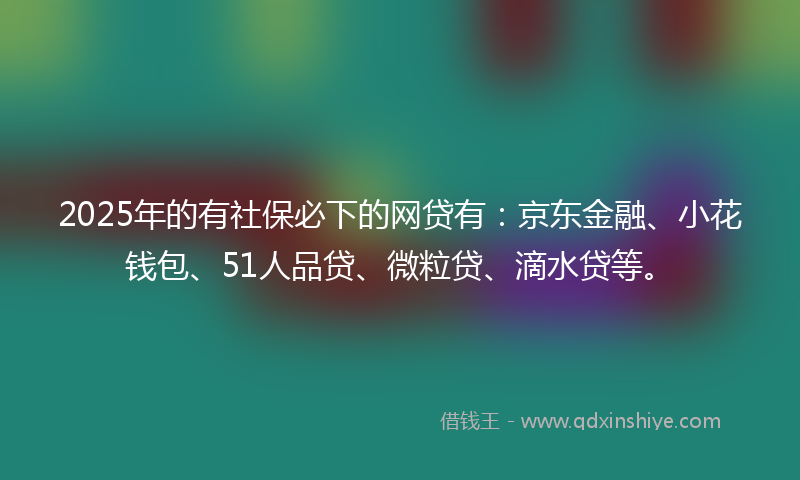 2025年的有社保必下的网贷有：京东金融、小花钱包、51人品贷、微粒贷、滴水贷等。