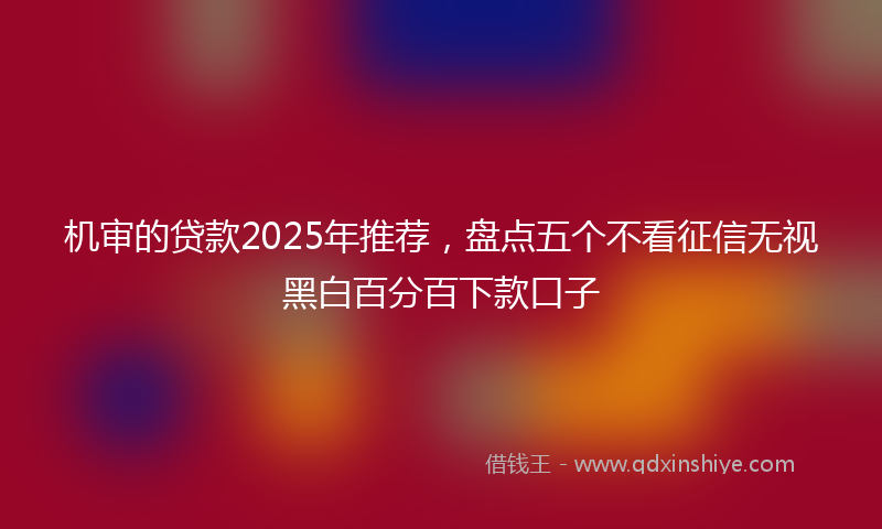 机审的贷款2025年推荐，盘点五个不看征信无视黑白百分百下款口子