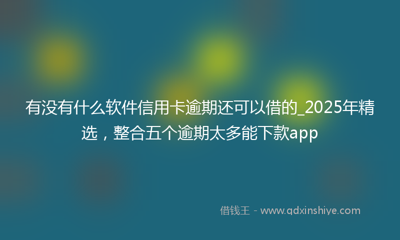 有没有什么软件信用卡逾期还可以借的_2025年精选，整合五个逾期太多能下款app