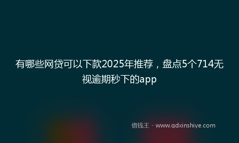 有哪些网贷可以下款2025年推荐，盘点5个714无视逾期秒下的app