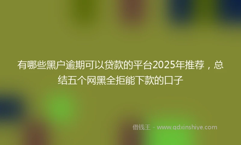 有哪些黑户逾期可以贷款的平台2025年推荐，总结五个网黑全拒能下款的口子