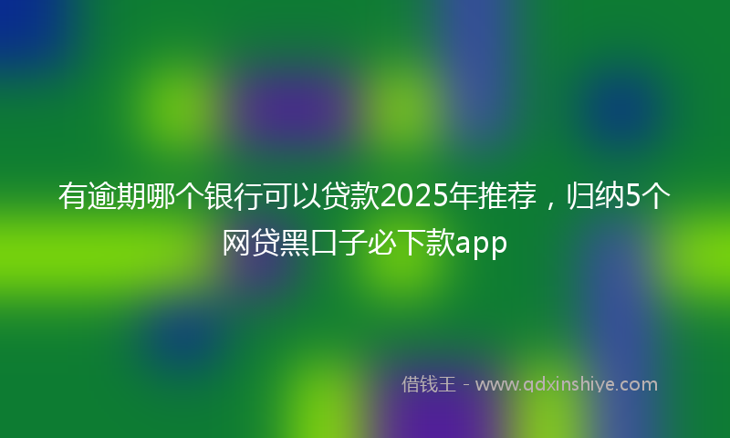 有逾期哪个银行可以贷款2025年推荐，归纳5个网贷黑口子必下款app