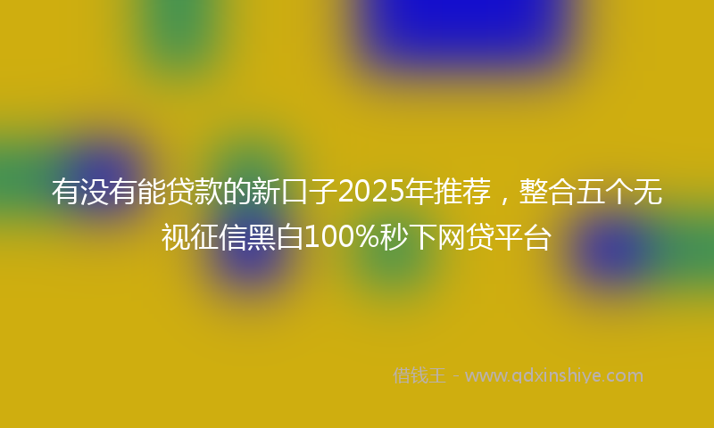 有没有能贷款的新口子2025年推荐，整合五个无视征信黑白100%秒下网贷平台