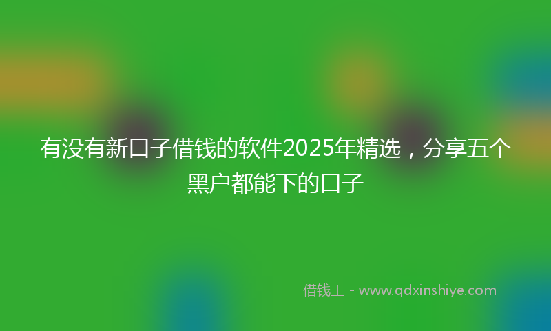 有没有新口子借钱的软件2025年精选，分享五个黑户都能下的口子