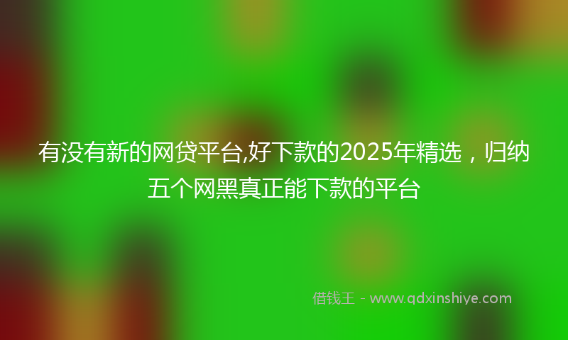 有没有新的网贷平台,好下款的2025年精选，归纳五个网黑真正能下款的平台