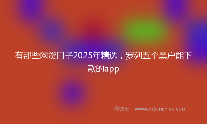有那些网货口子2025年精选，罗列五个黑户能下款的app