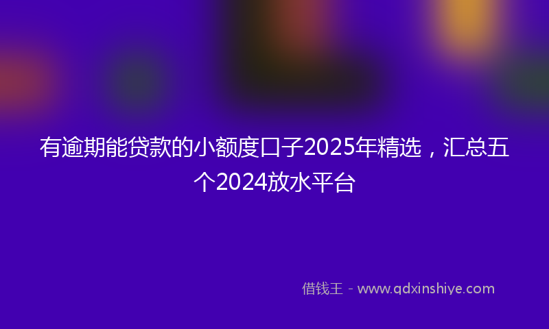 有逾期能贷款的小额度口子2025年精选，汇总五个2024放水平台
