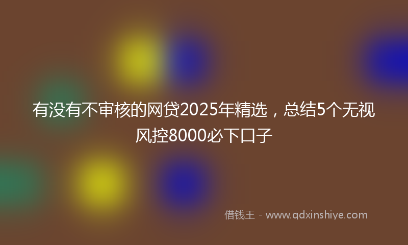有没有不审核的网贷2025年精选，总结5个无视风控8000必下口子