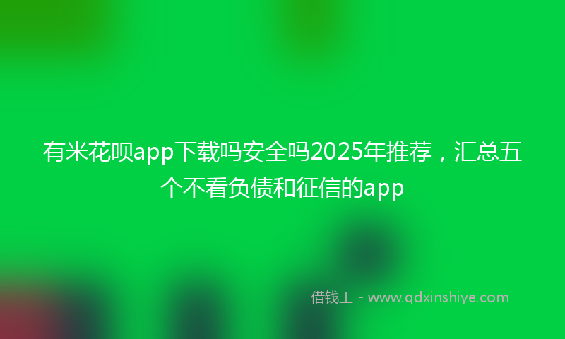 有米花呗app下载吗安全吗2025年推荐，汇总五个不看负债和征信的app