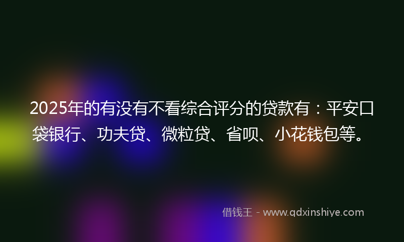 2025年的有没有不看综合评分的贷款有：平安口袋银行、功夫贷、微粒贷、省呗、小花钱包等。