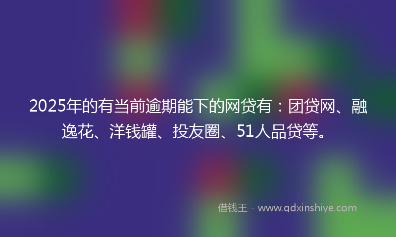 2025年的有当前逾期能下的网贷有：团贷网、融逸花、洋钱罐、投友圈、51人品贷等。
