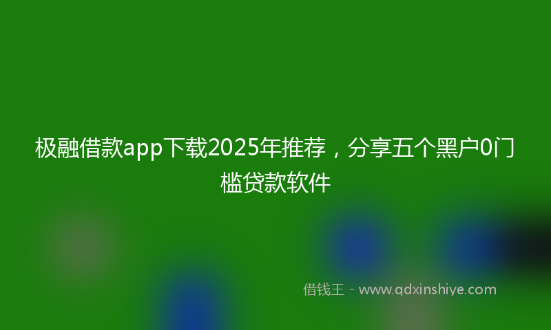 极融借款app下载2025年推荐,分享五个黑户0门槛贷款软件