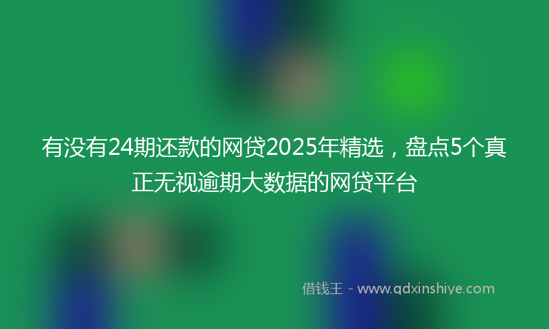 有没有24期还款的网贷2025年精选，盘点5个真正无视逾期大数据的网贷平台