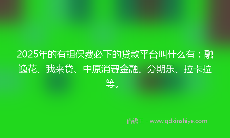 2025年的有担保费必下的贷款平台叫什么有：融逸花、我来贷、中原消费金融、分期乐、拉卡拉等。