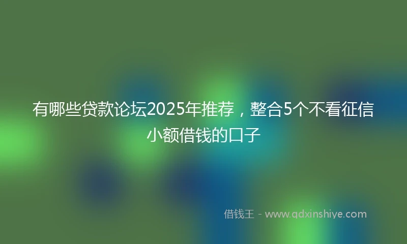 有哪些贷款论坛2025年推荐，整合5个不看征信小额借钱的口子