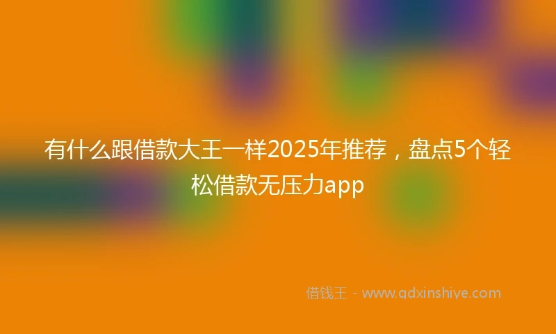 有什么跟借款大王一样2025年推荐，盘点5个轻松借款无压力app