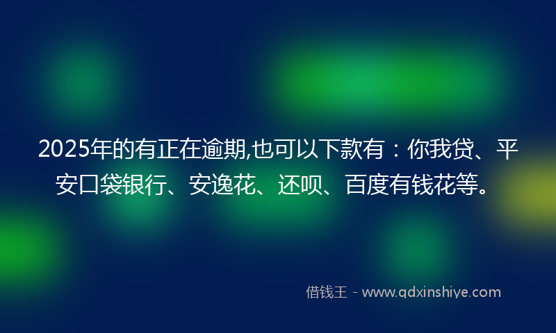 2025年的有正在逾期,也可以下款有：你我贷、平安口袋银行、安逸花、还呗、百度有钱花等。