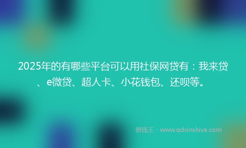 2025年的有哪些平台可以用社保网贷有：我来贷、e微贷、超人卡、小花钱包、还呗等。