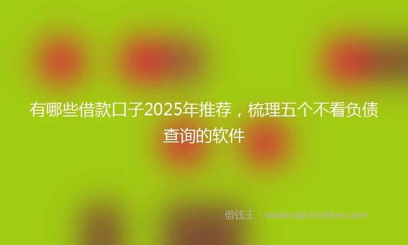 有哪些借款口子2025年推荐，梳理五个不看负债查询的软件
