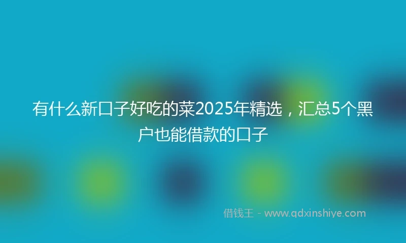 有什么新口子好吃的菜2025年精选，汇总5个黑户也能借款的口子