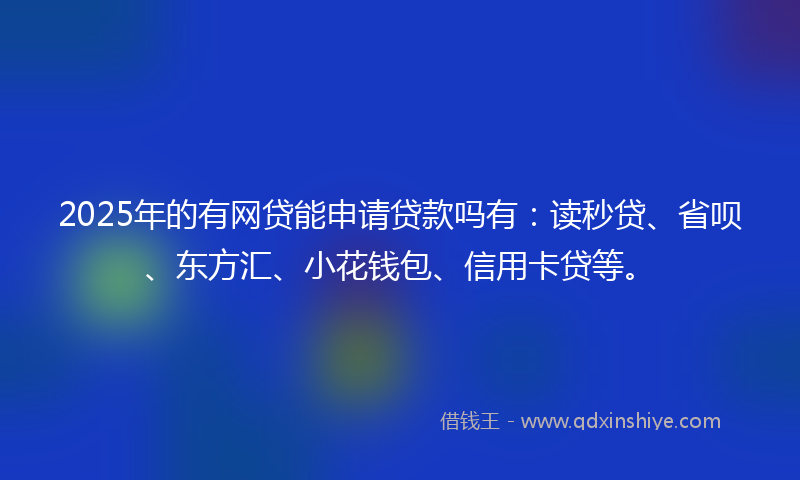 2025年的有网贷能申请贷款吗有：读秒贷、省呗、东方汇、小花钱包、信用卡贷等。