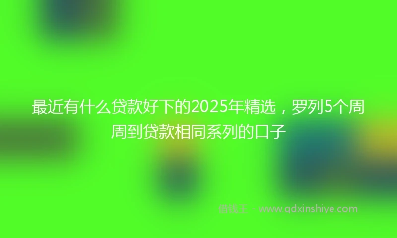 最近有什么贷款好下的2025年精选，罗列5个周周到贷款相同系列的口子